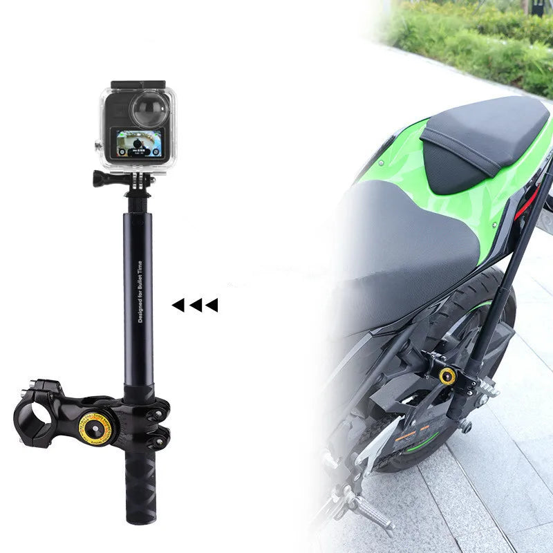 Suporte para Motocicleta com Bastão de Selfie Invisível- para Insta360, GoPro e DJI Action Cameras