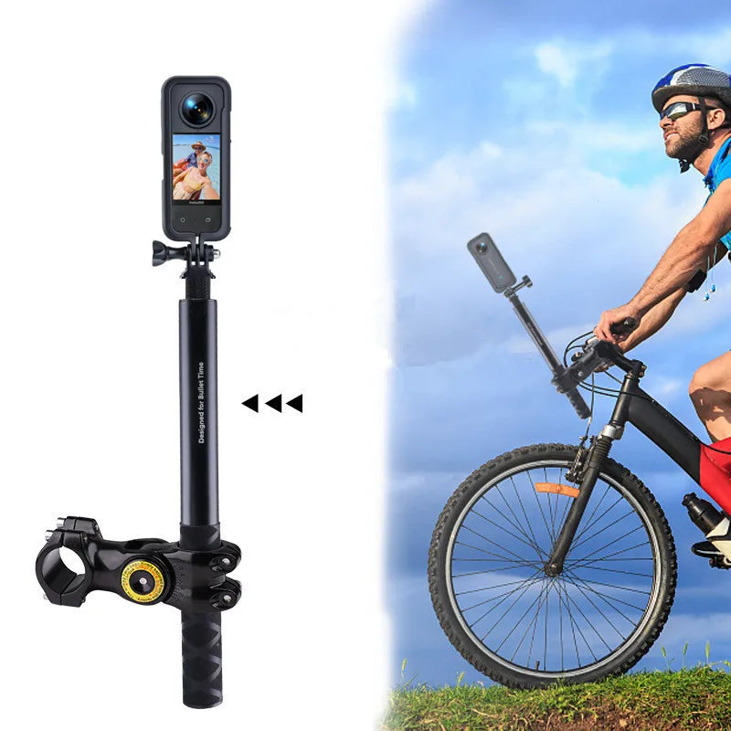 Suporte para Motocicleta com Bastão de Selfie Invisível- para Insta360, GoPro e DJI Action Cameras