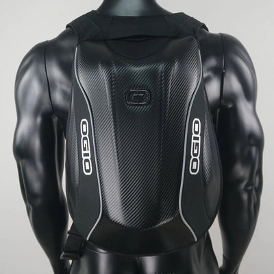 Mochila de Fibra de Carbono aerodinâmica à prova d'agua para motociclismo